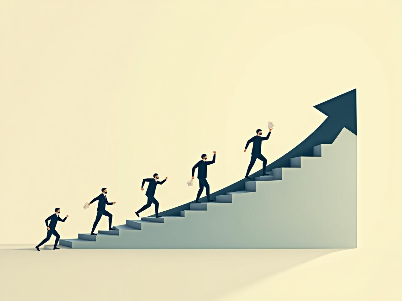 A visual representation of small steps leading to a larger goal, symbolizing the momentum strategy in fundraising.