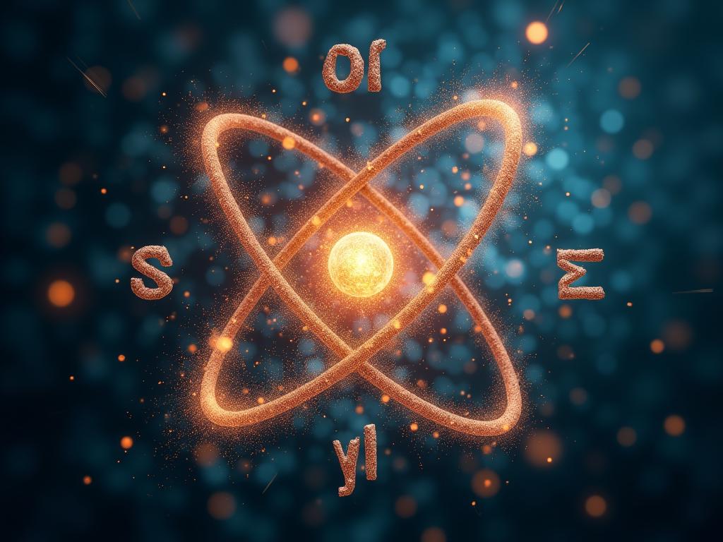 Abstract image representing quantum particles and fundraising symbols, symbolizing the unpredictable nature of donor decisions.