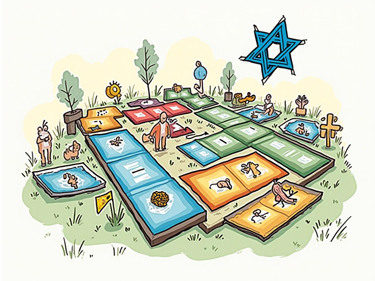 A vibrant illustration depicting a game board with elements representing donations and charitable giving, symbolizing the concept of gamification in fundraising.