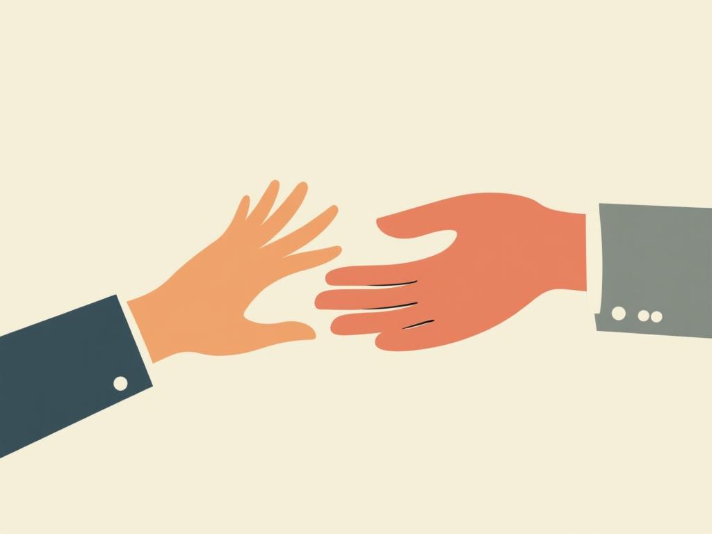 A hand reaching out to another hand, symbolizing trust and giving in a fundraising context.
