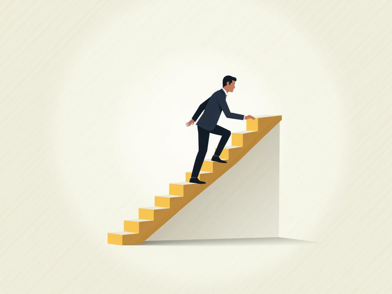 A person climbing a ladder, symbolizing the steps of commitment in fundraising.