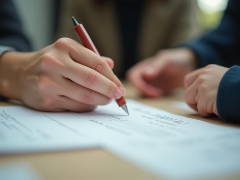 A close-up shot of a persons hand writing a check, symbolizing the act of donation, with a blurred background suggesting a sense of community and impact.