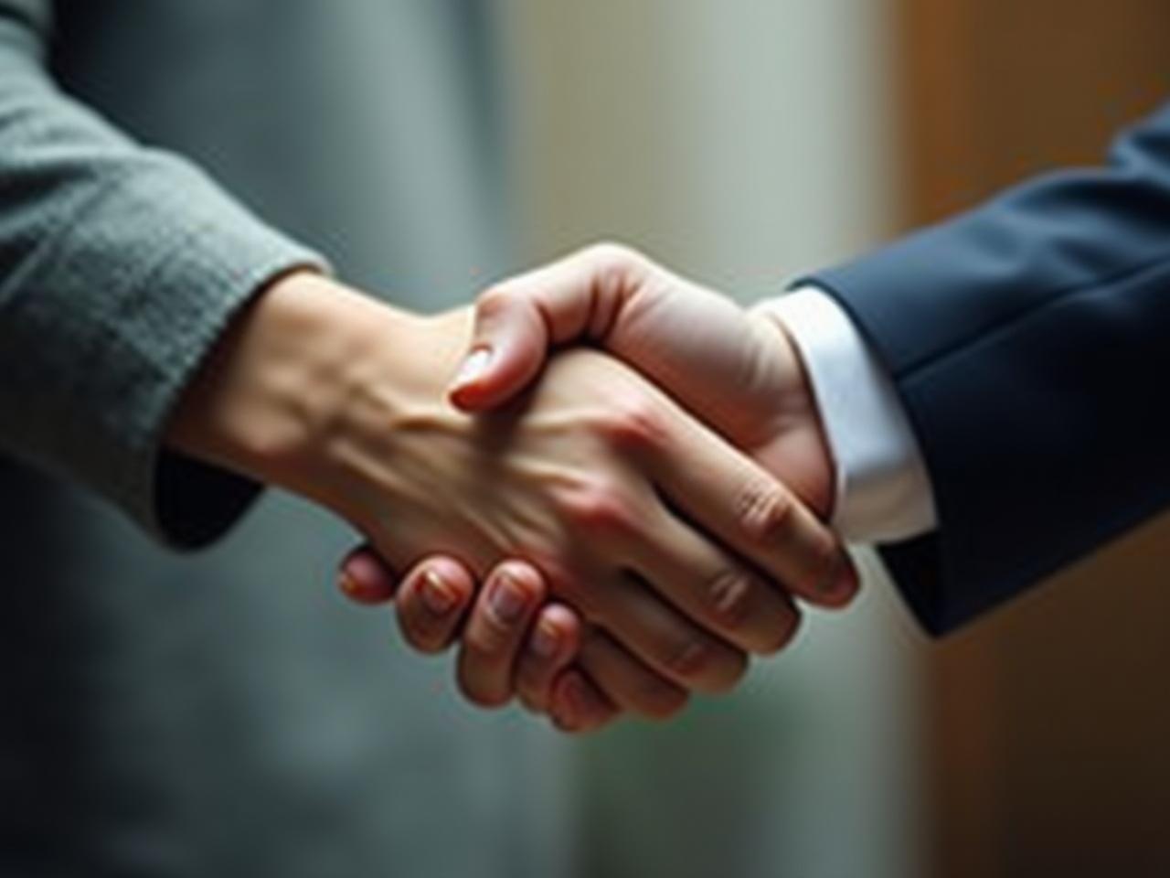 A close-up of two hands shaking, symbolizing trust and partnership in fundraising.