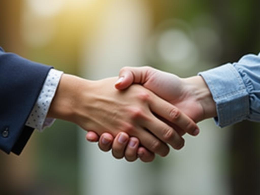 A close-up image of hands shaking, symbolizing a strong relationship between a fundraiser and a donor. The background is blurred, suggesting the focus is on the connection and trust being built.