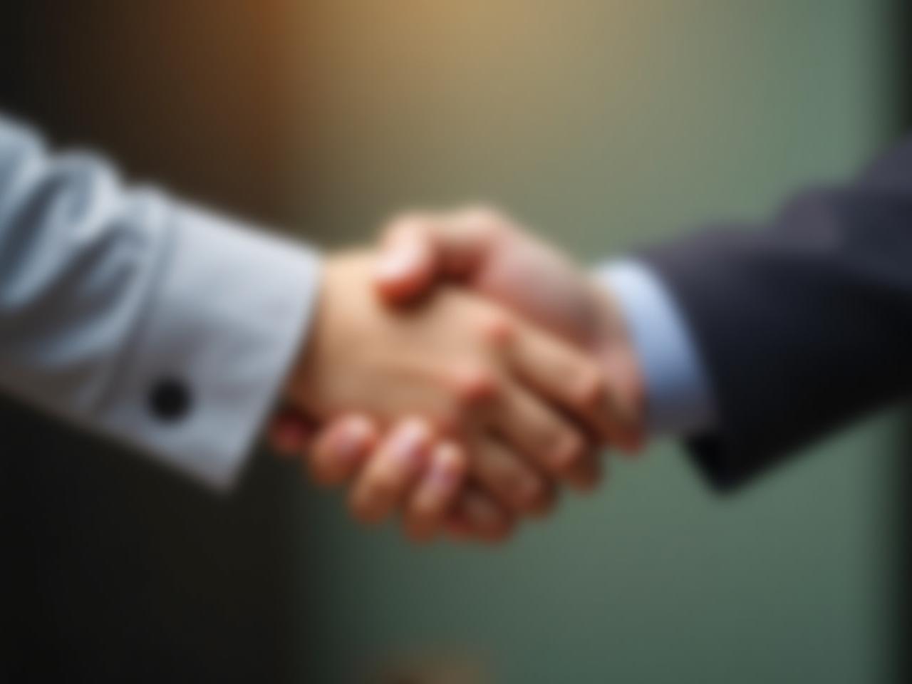 A person shaking hands with another person, symbolizing partnership and trust in fundraising.