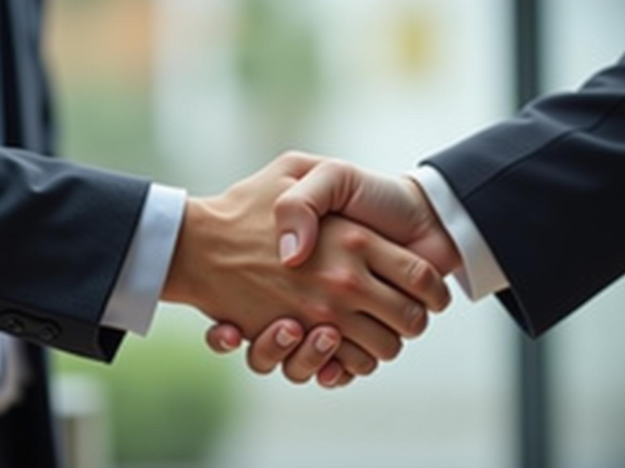 A person shaking hands with another person, symbolizing a successful donor meeting.