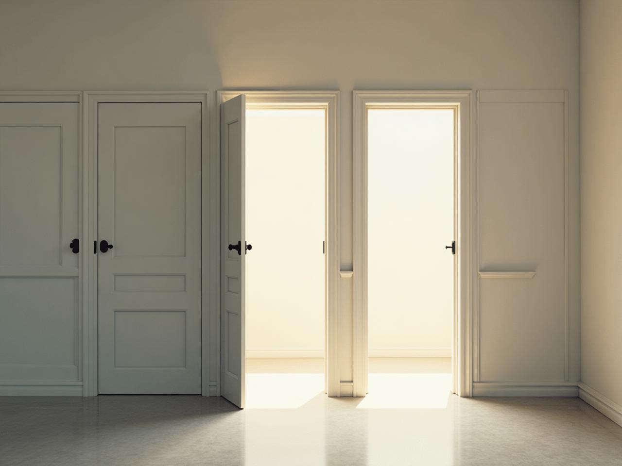 Multiple doors opening simultaneously, symbolizing parallel fundraising channels.