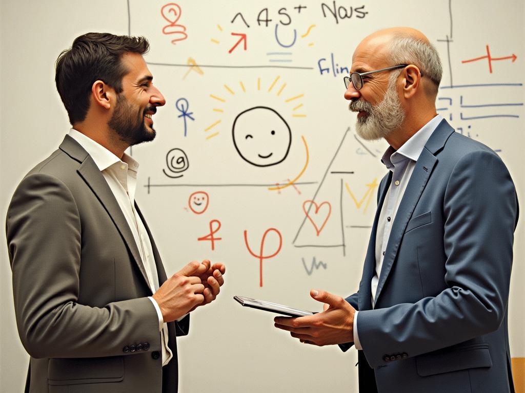 Noam Aviry explaining decision theory to a fundraising team