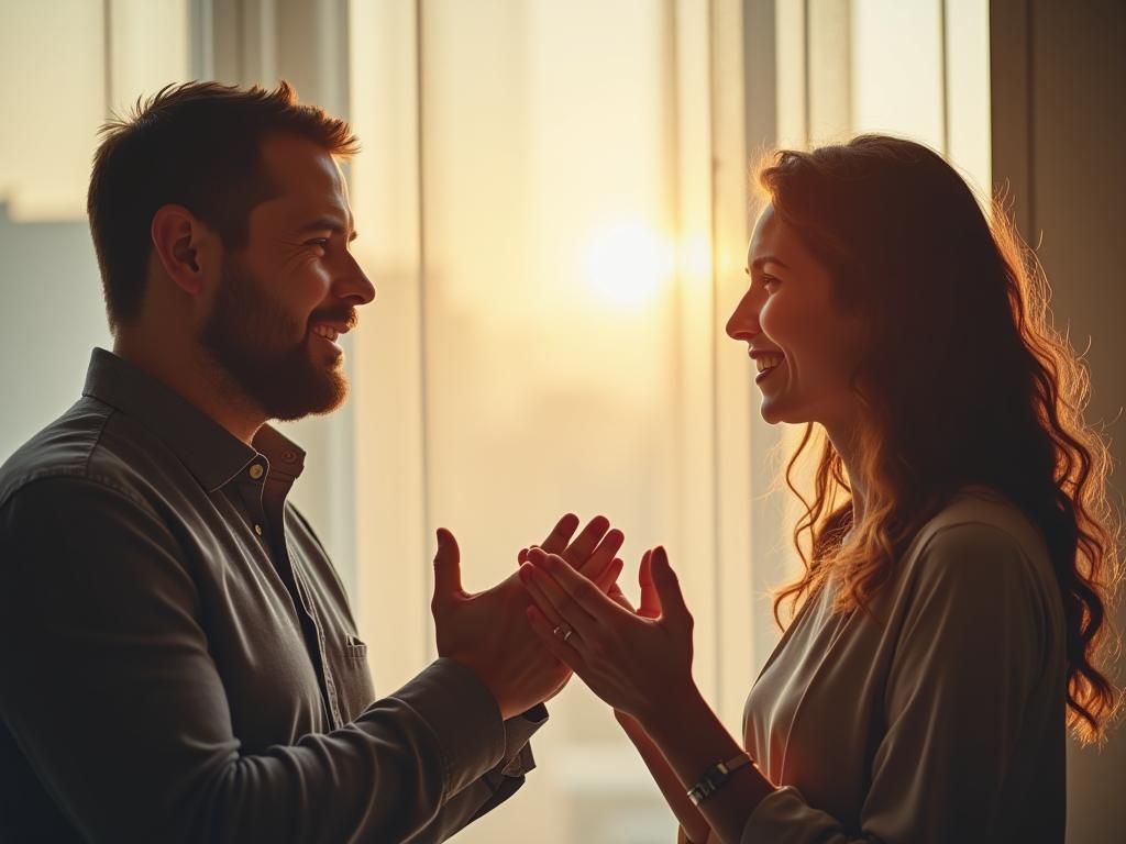 A person mentoring another person with a focus on giving and positive results.