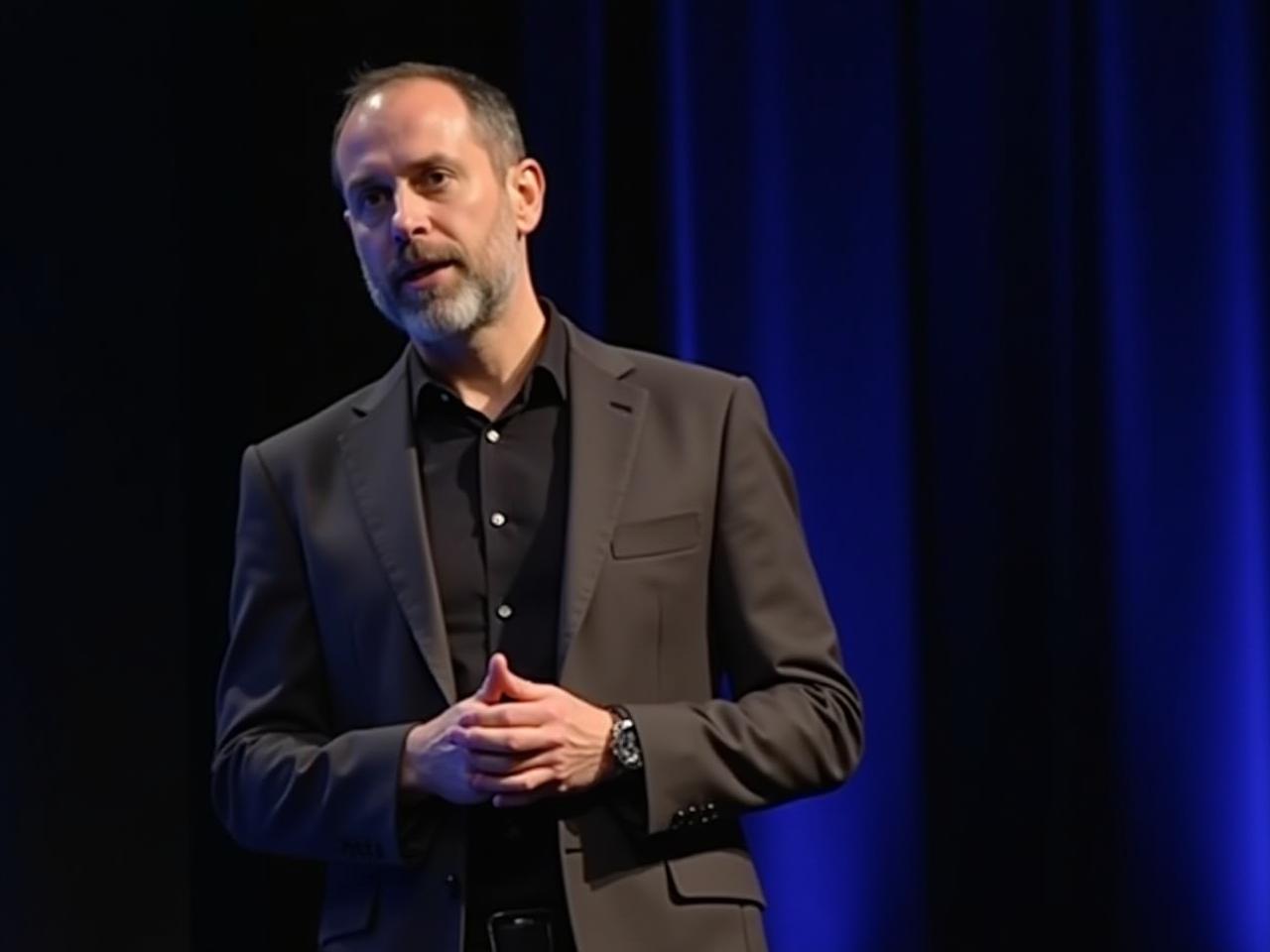 Noam Aviry speaking on stage about fundraising strategies at a non-profit event.