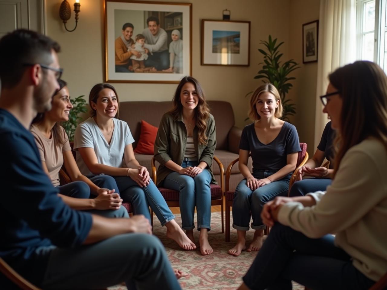 A team of fundraisers sitting in a circle, sharing stories and connecting emotionally.