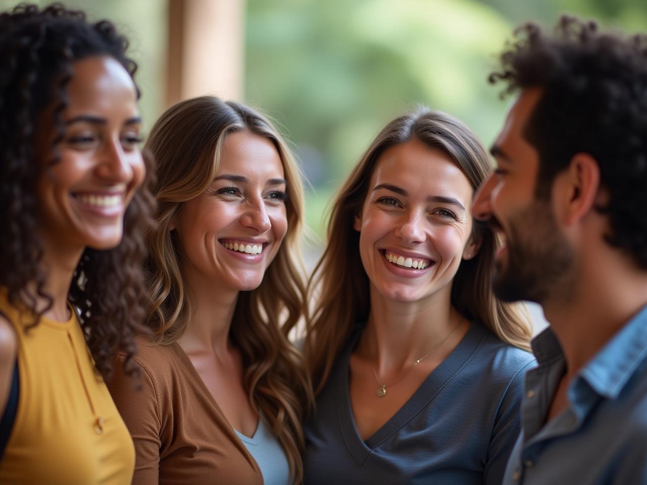 A group of diverse people smiling and talking, symbolizing strong relationships and community engagement in fundraising.