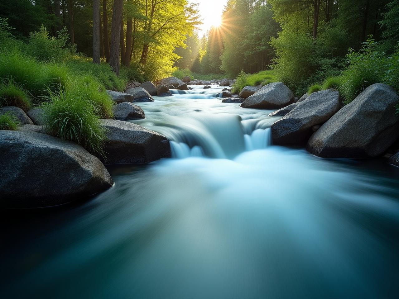 A river flowing smoothly, representing the flow of donations in a successful fundraising campaign.