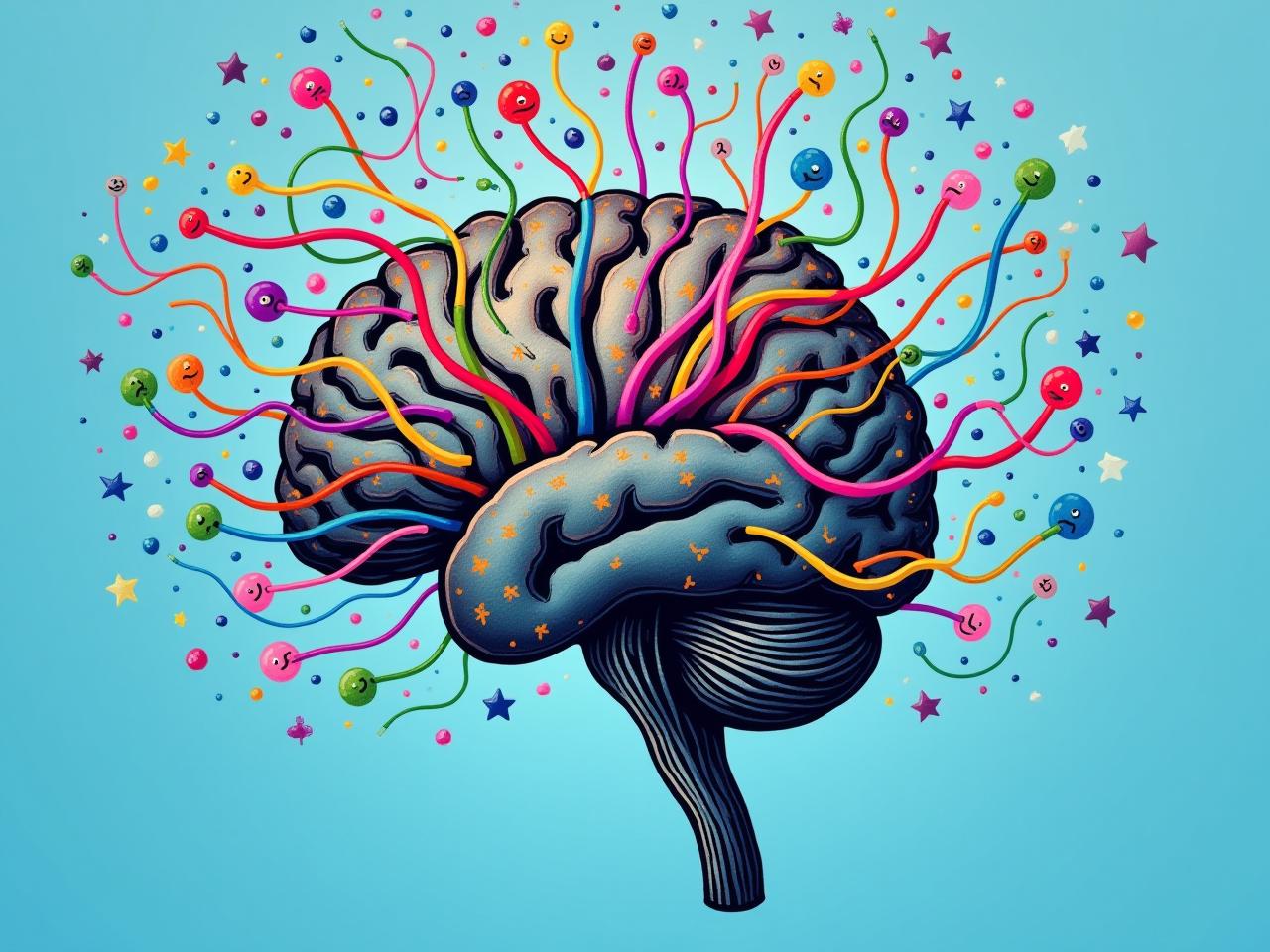 A brain image with colorful connections representing the intersection of neuroscience and fundraising.